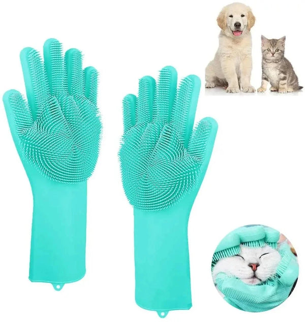 Cat Grooming Bathing Silicon Glove