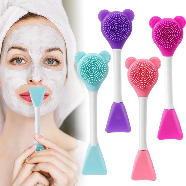 Double Silicone Facial Mask Brush