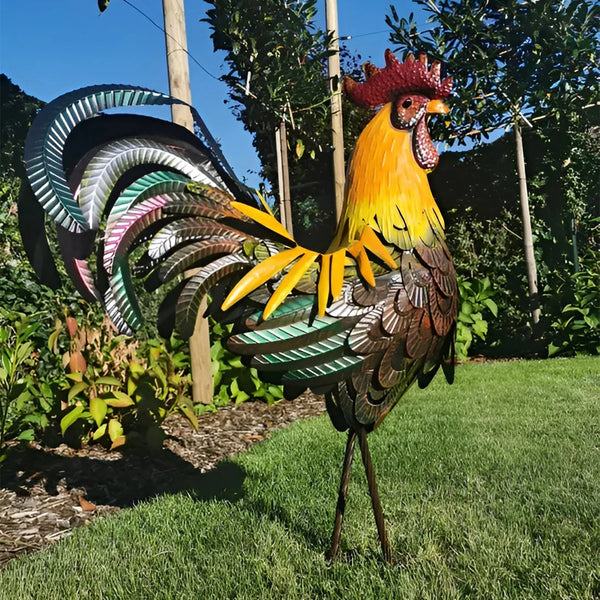 Garden Metal Iron Chicken Statue