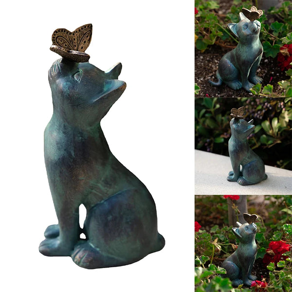 Hot Selling Curious Cat Butterfly Statue